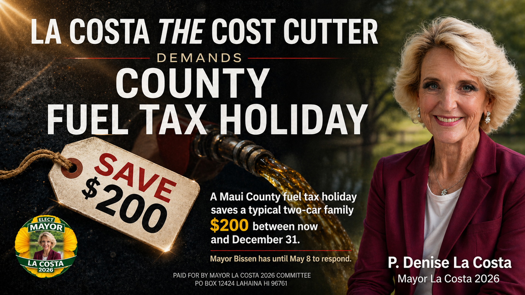 La Costa the Cost Cutter campaign graphic